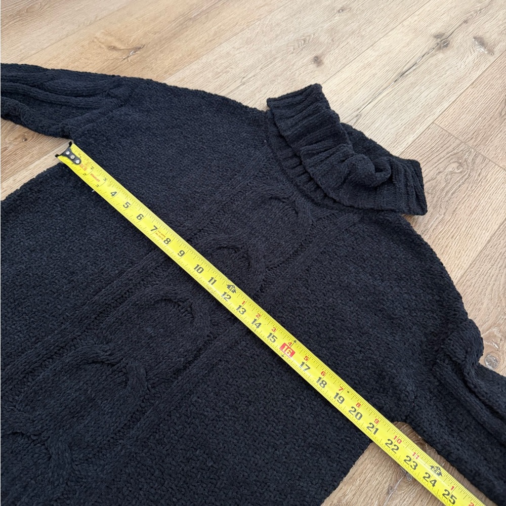 Seven7 Black Chenille Turtleneck Sweater - Picture 6 of 9
